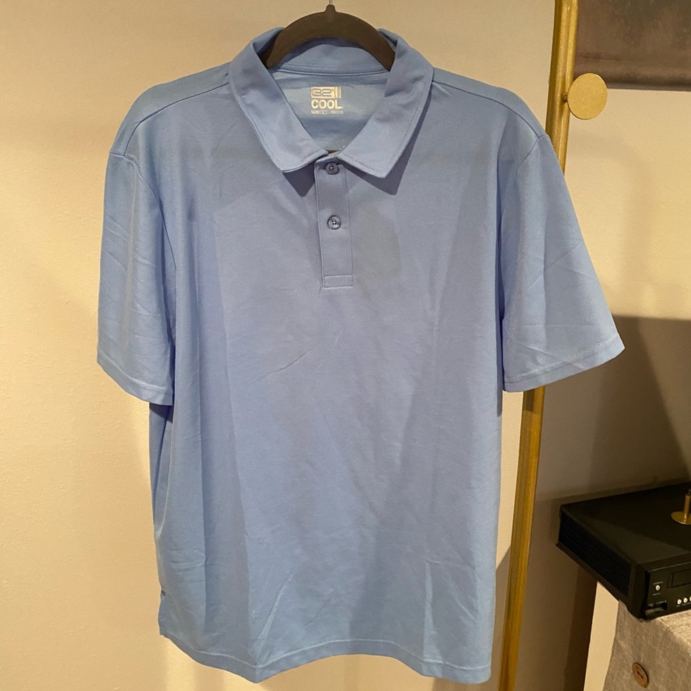 32 Degrees Cool Mens Polo Size Large Blue in Color